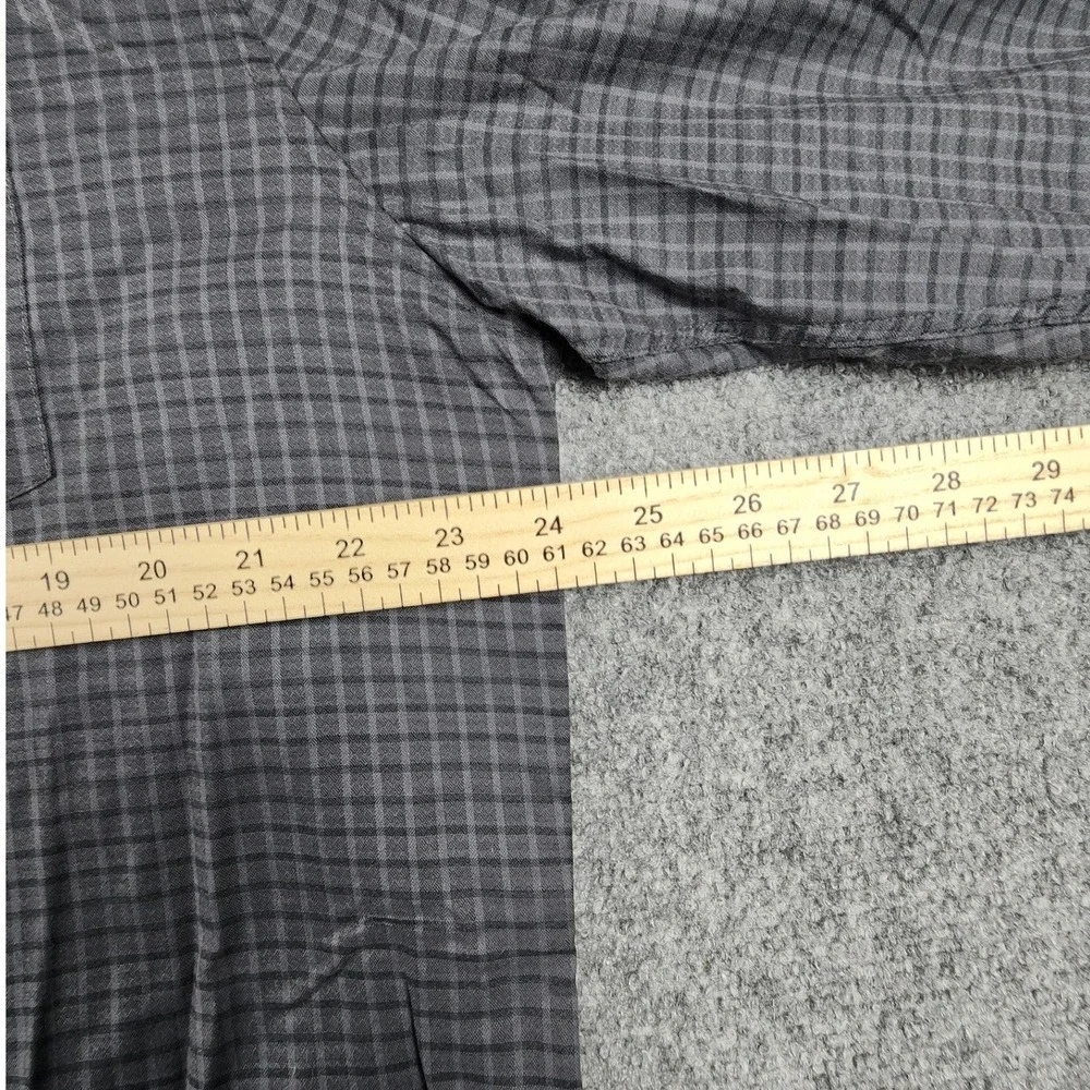Calvin Klein Mens XL Grey Black Check Cotton Long Sleeve Button Down Shirt - Picture 4 of 7